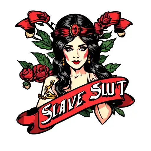 Slave slut sign tattoo design idea