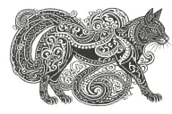 create a tattoo of a masculine persian boteh or paisley symbol on someones left pec with the tail of the boteh feeding u tattoo design idea