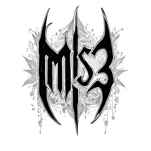 MS13 gothic font tattoo design idea