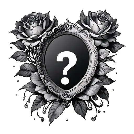 mirror of erisad with question mark tattoo design idea