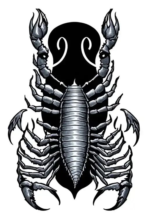 Scorpio and Aquarius symbol incorporated tattoo design idea