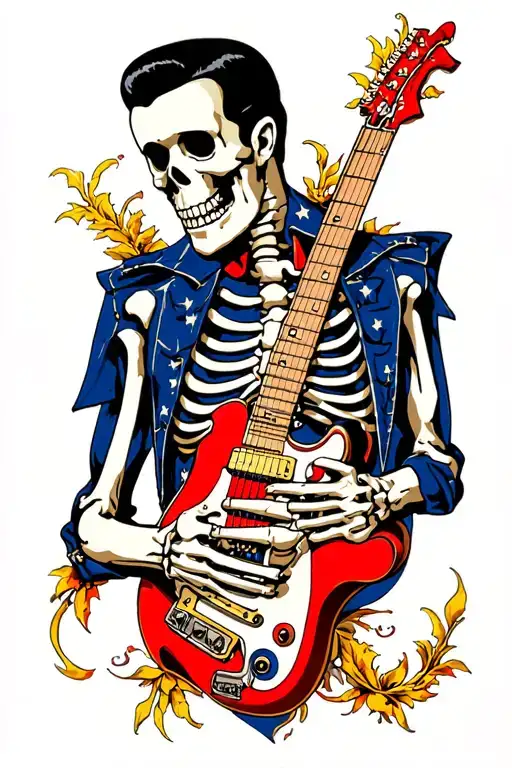freddy mercury skeleton tattoo design idea