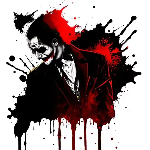 Joker with the carnage symboite  tattoo design idea