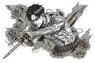 Levi Ackerman attack on titan tattoo design idea