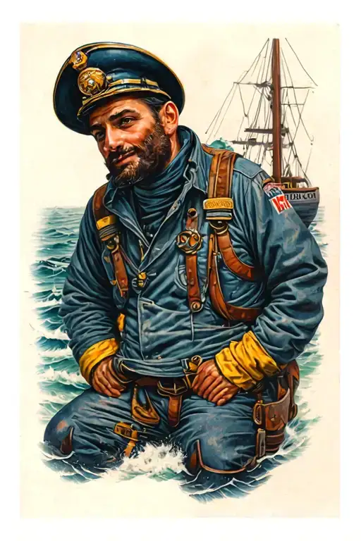 seaman engineer tattoo design idea