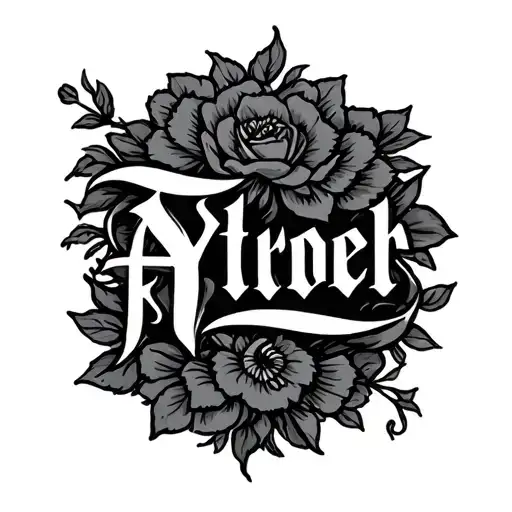 last name in old English tattoo design idea