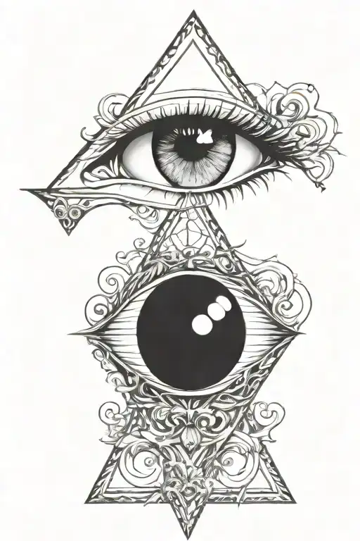 illuminate eye in triangle tattoo design idea