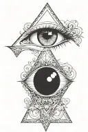 illuminate eye in triangle tattoo design idea
