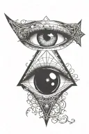 illuminate eye in triangle tattoo design idea