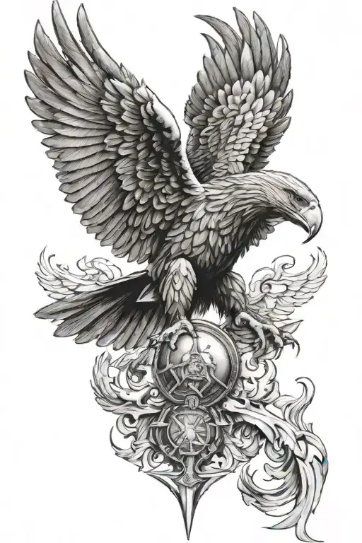 eagle st Michael spartan tattoo design idea
