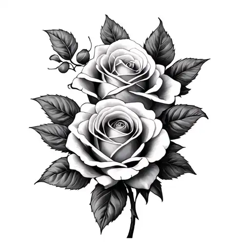 3 Rose tattoo design idea