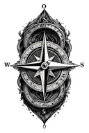 Compass tattoo design idea