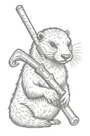 otter with pipe wrench  tattoo design idea