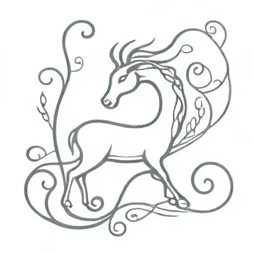 tendrils, animals tattoo design idea