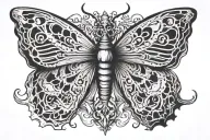 A butterfly created with a skeleton head tattoo design idea