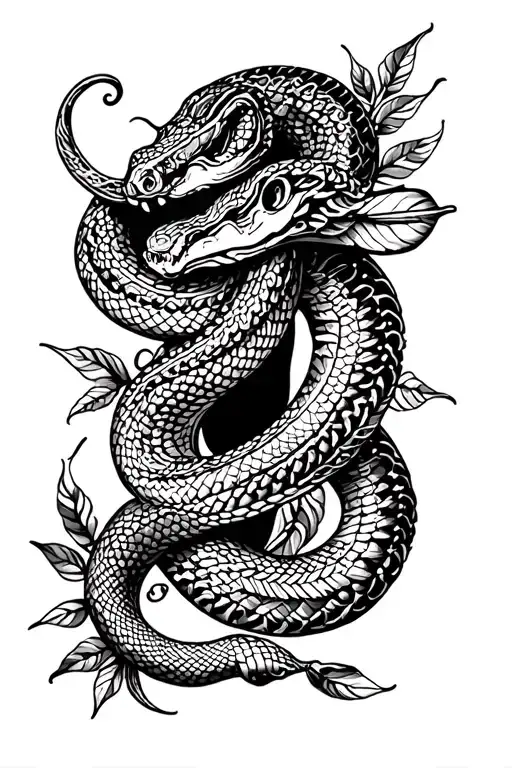 Mexican culture tattoo that includes snake tattoo design idea