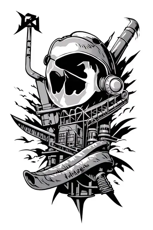 oil and gas industry tattoo design idea