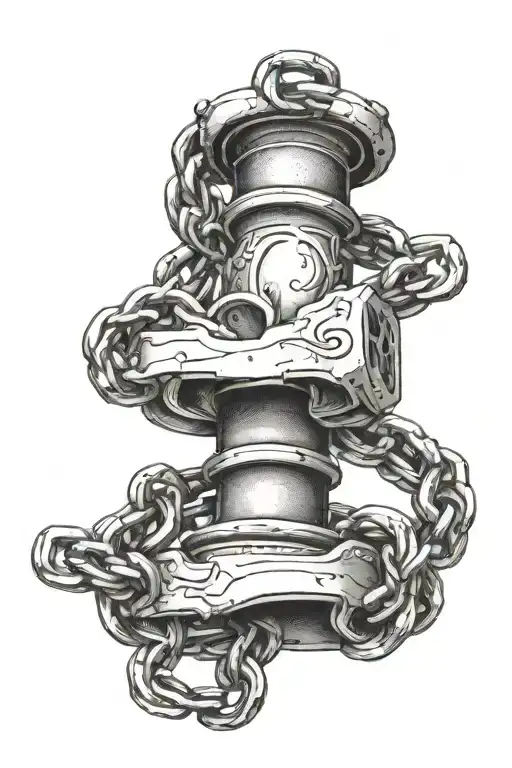 "New chains, same shackles" tattoo design idea