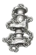 "New chains, same shackles" tattoo design idea