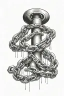 "New chains, same shackles" tattoo design idea