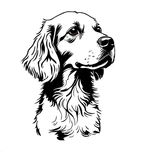 cocker spaniel dog tattoo design idea