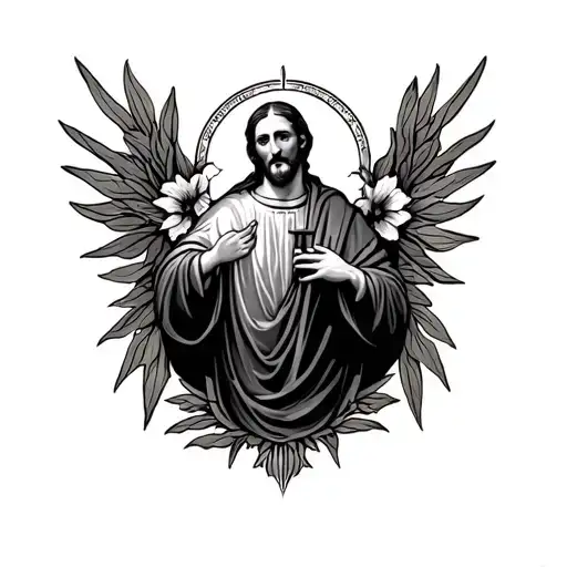 St Francis of Assisi surrounded tattoo design idea