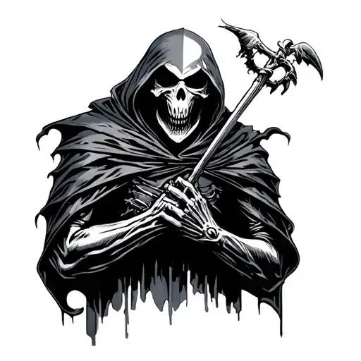 reaper full body tattoo design idea