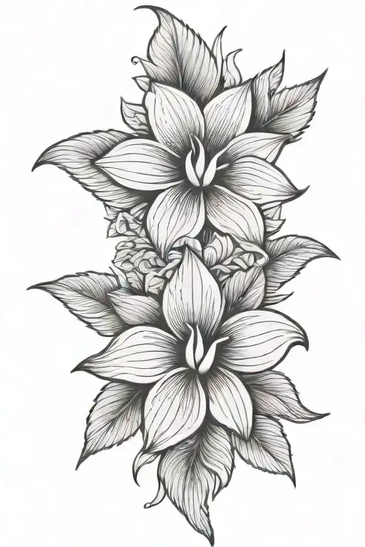 filipino flowers tattoo design idea