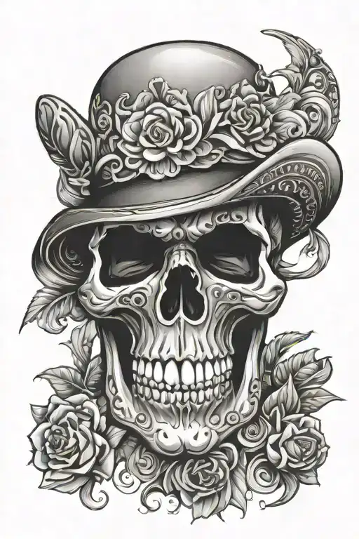 latino chicano skull mexican tattoo design idea