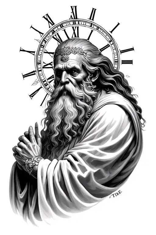 Father Time tattoo design idea