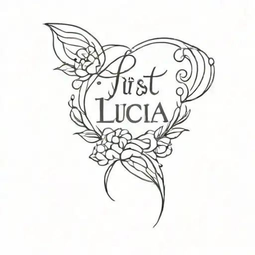 First name lucia new baby tattoo design idea