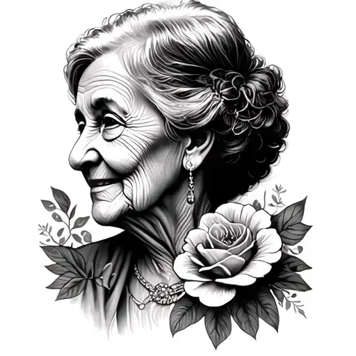 Grandmother Memorial tattoo design idea