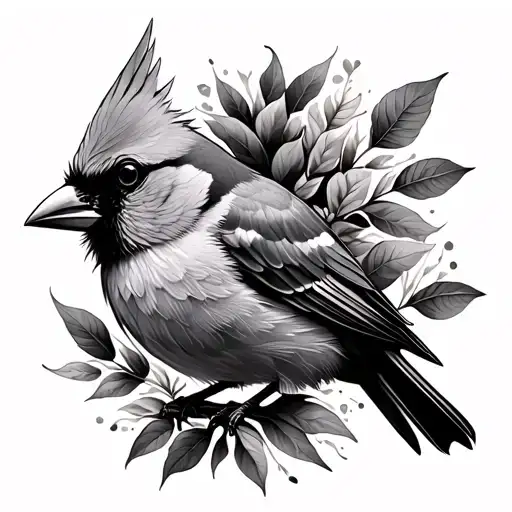 cardinal bird tattoo design idea