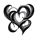 Heart Initials tattoo design idea