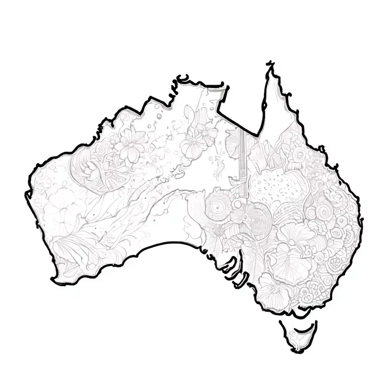 combined image New Zealand and Australia tattoo design idea