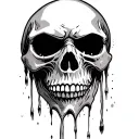 skull wearing mask crying eyes tattoo design idea