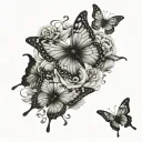 Chosen one with aesthetic elements like cute stencils and butterflies tattoo design idea