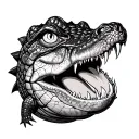 Alligator Russian roulette tattoo design idea