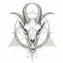 goat skull and a pentagram tattoo design idea