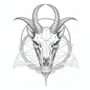 goat skull and a pentagram tattoo design idea