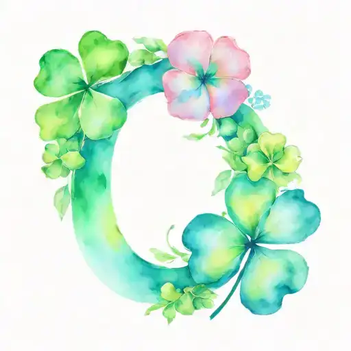 Floral number 3 with 4 leaf clover and heart tattoo design idea