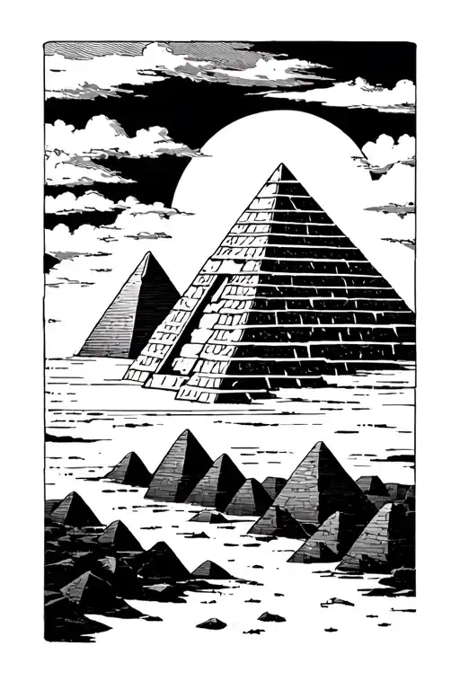Memphis pyramid tattoo design idea