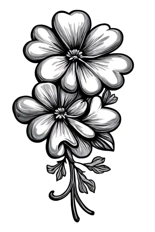 floral irish style shamrock tattoo design idea