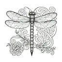 lung cancer dragonfly made tattoo design idea