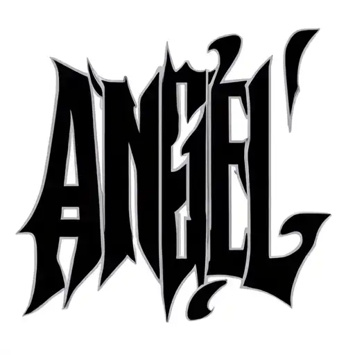 A minimal text tattoo design where the word ‘angel’ reads as ‘devil’ when flipped upside down.” tattoo design idea