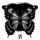 Butterfly Initials In Wings tattoo design idea
