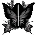 Butterfly Initials In Wings tattoo design idea