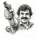 El Chapo and Pablo Escobar giving each other the thumbs up tattoo design idea