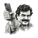 El Chapo and Pablo Escobar giving each other the thumbs up tattoo design idea