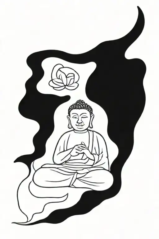 Buddha meditating tattoo design idea